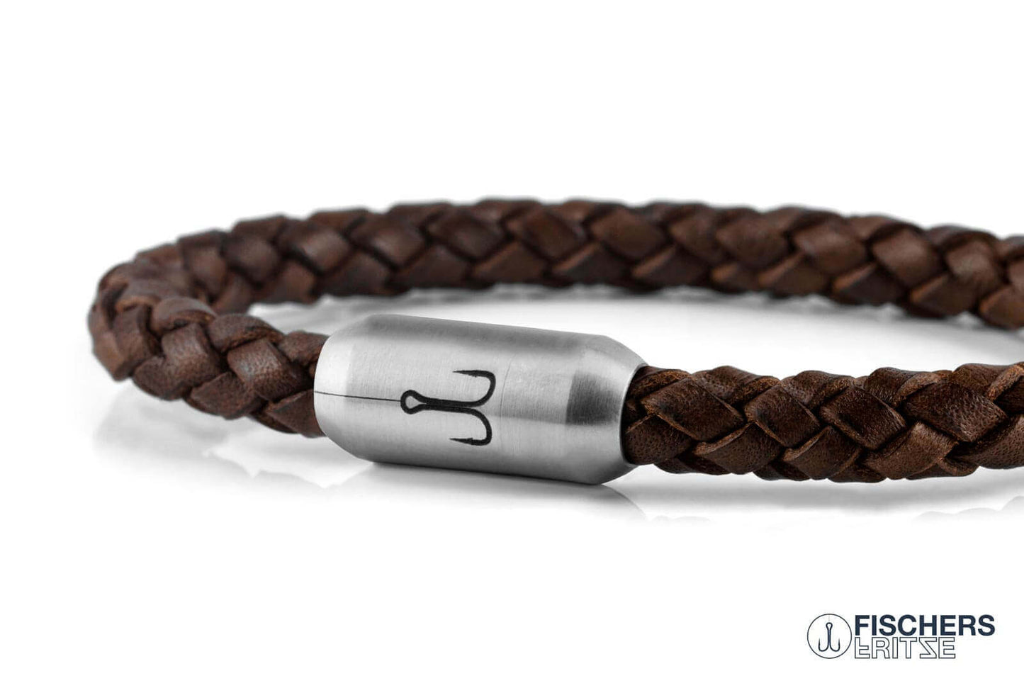 Leather crab fine - brown braided