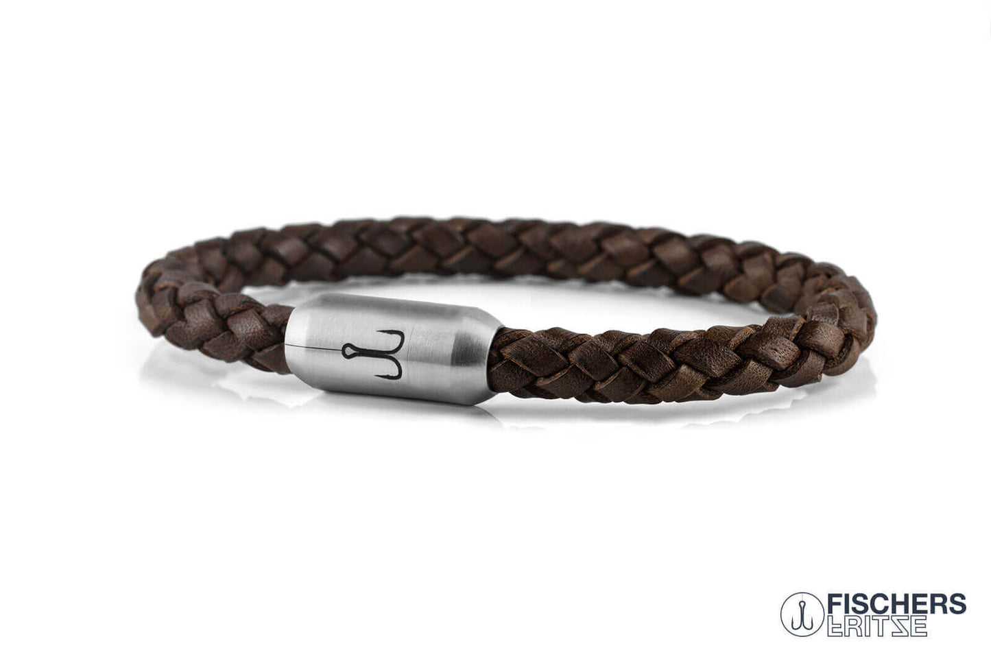 Leather crab fine - brown braided