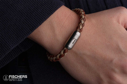 Leather crab fenja - brown nature braided