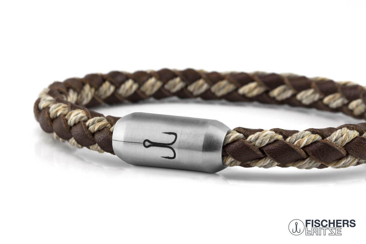 Leather crab fenja - brown nature braided