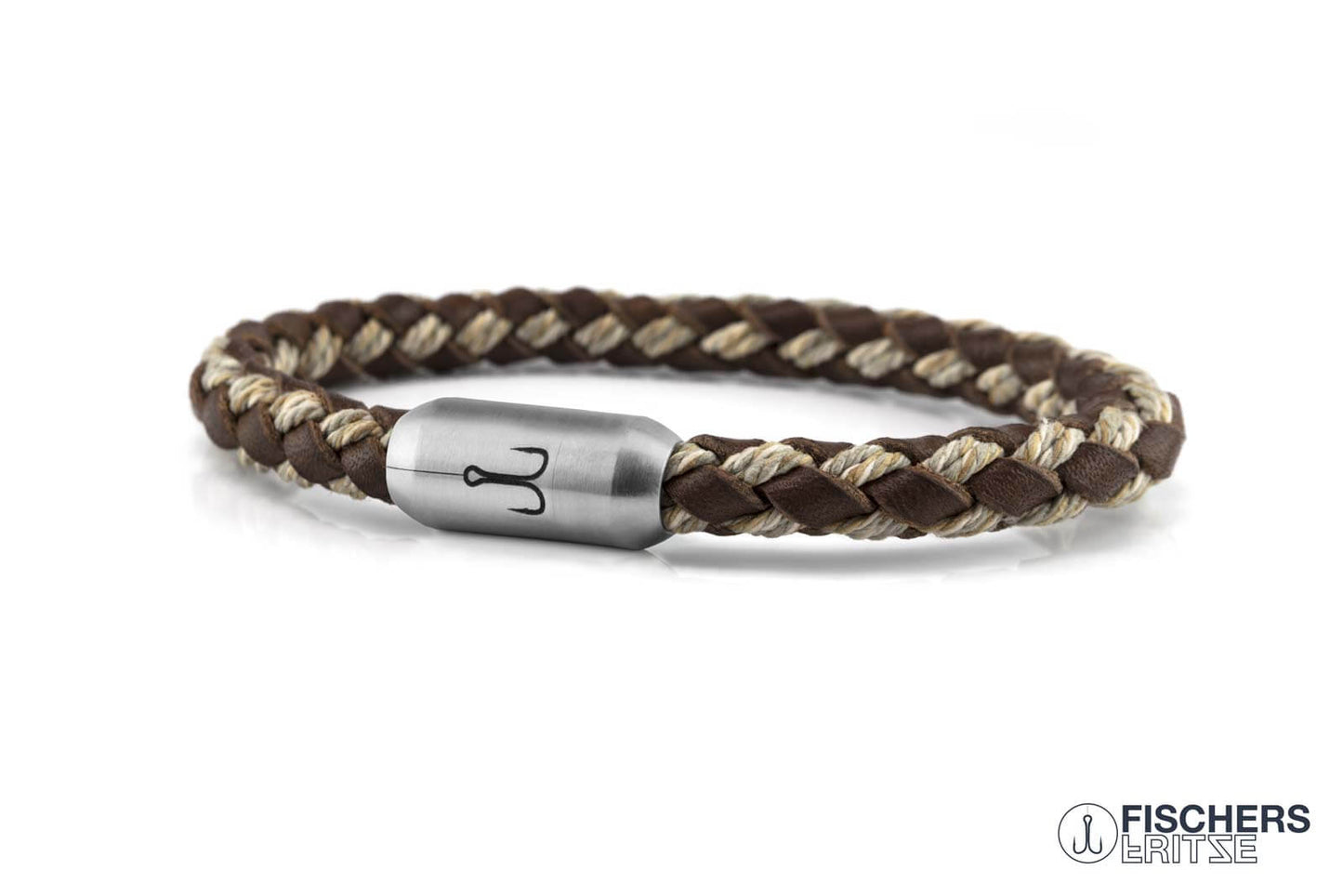 Leather crab fenja - brown nature braided