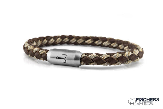 Leather crab fenja - brown nature braided