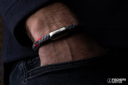 Mackerel edgar - gray red navy blue