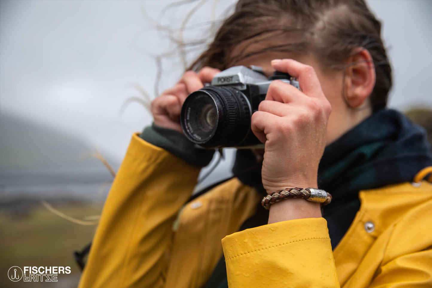 Leather mackerel fedor - brown nature braided