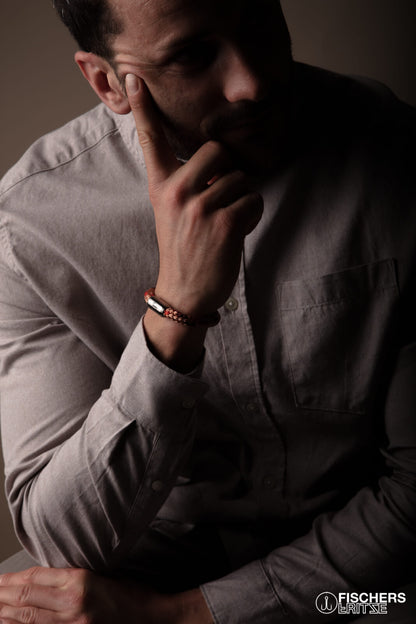 Mackerel hannes - pastel red coral dark red