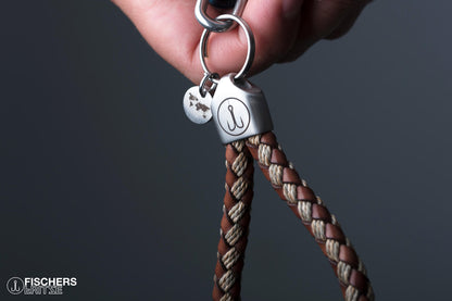 fischers fritze schluesselanhaenger keychain leder baumwolle fedor braun beige